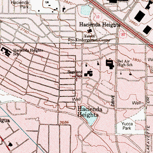 Topographic Map of Sageland Elementary School, TX
