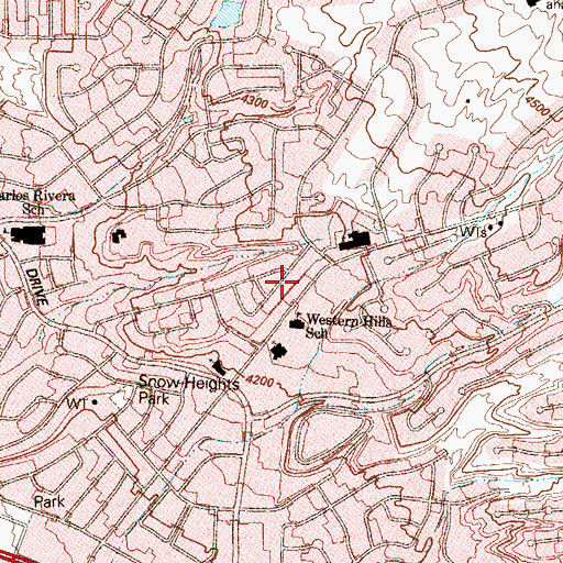 Topographic Map of Western Hills Elementary School, TX