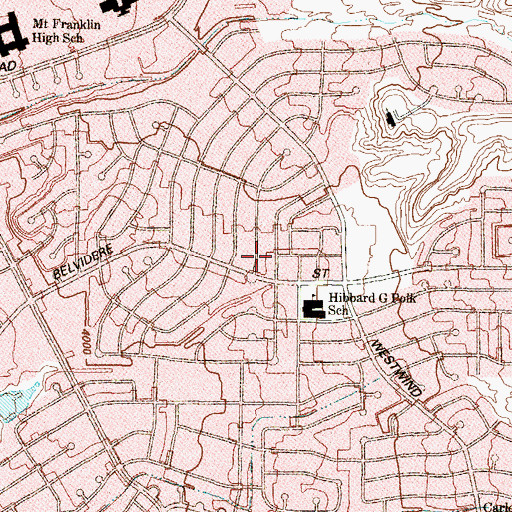 Topographic Map of Polk Elementary School, TX