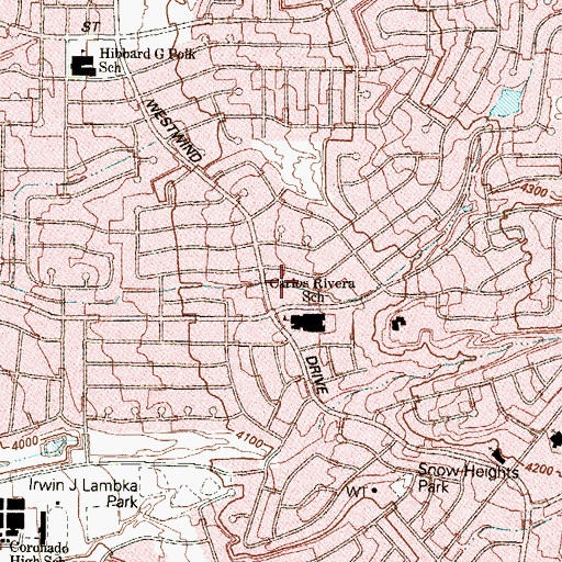 Topographic Map of Rivera Elementary School, TX