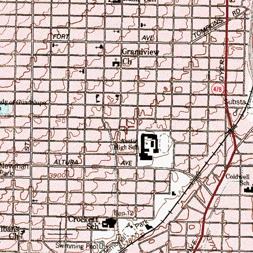 Topographic Map of Austin High School, TX
