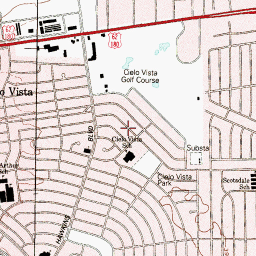 Topographic Map of Cielo Vista Elementary School, TX