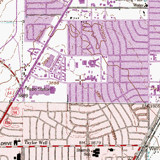 Topographic Map of Crosby Elementary School, TX