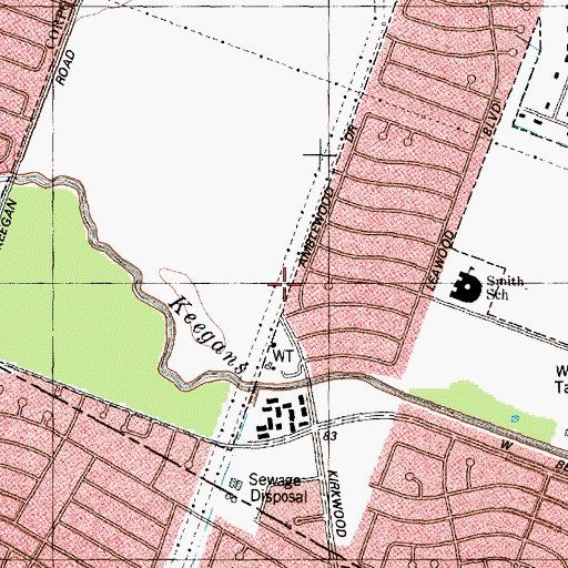 Topographic Map of Cummings Elementary School, TX