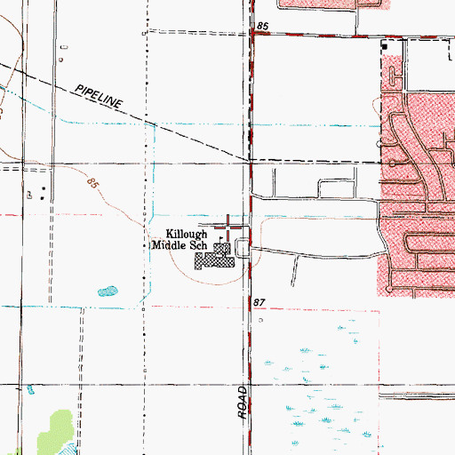 Topographic Map of Don P Killough Middle School, TX
