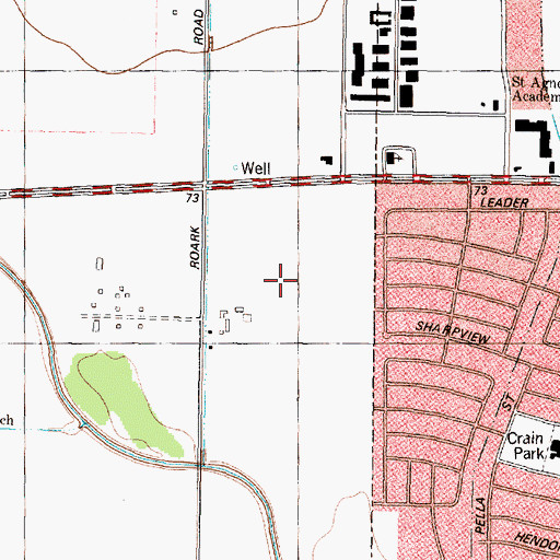 Topographic Map of Audrey Judy Bush Elementary School, TX