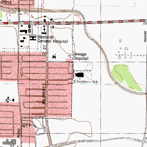 Topographic Map of V G Chambers Elementary School, TX