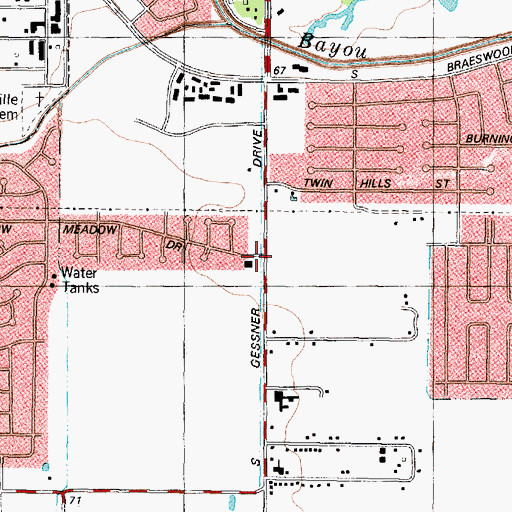 Topographic Map of Valley West Elementary School, TX