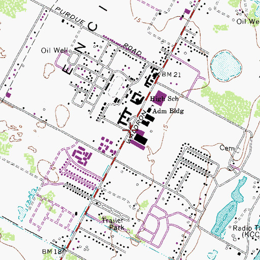 Topographic Map of Flour Bluff High School, TX