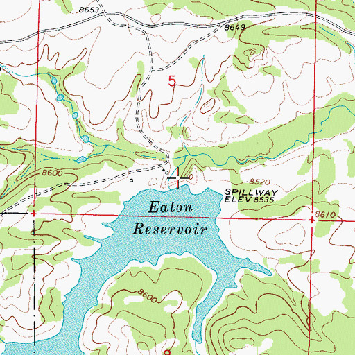 Topographic Map of Worster Dam, CO