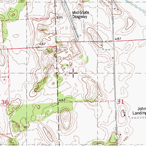 Topographic Map of Long Branch Sand Prairie Nature Preserve, IL