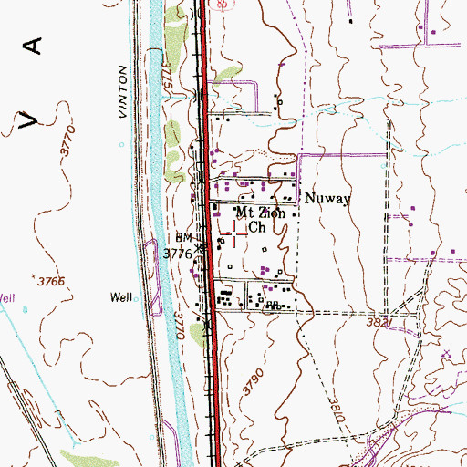 Topographic Map of Nuway Addition Colonia, TX