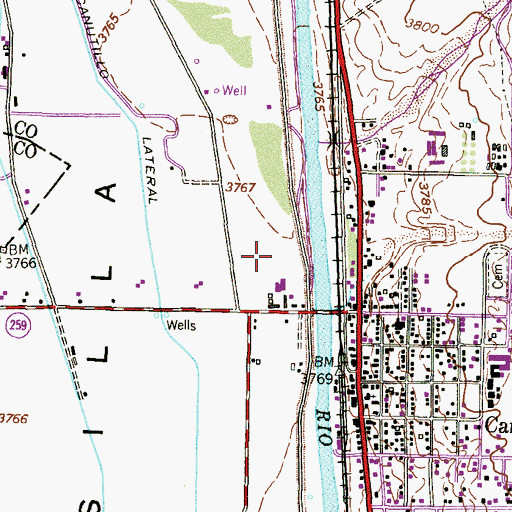 Topographic Map of La Union Estates Colonia, TX