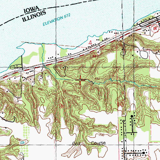 Topographic Map of Elton E Fawks Bald Eagle Refuge Nature Preserve, IL