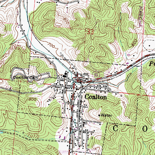 Topographic Map of Coalton Post Office (historical), OH
