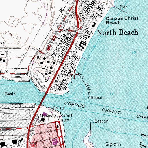 Topographic Map of USS Lexington Museum on the Bay, TX