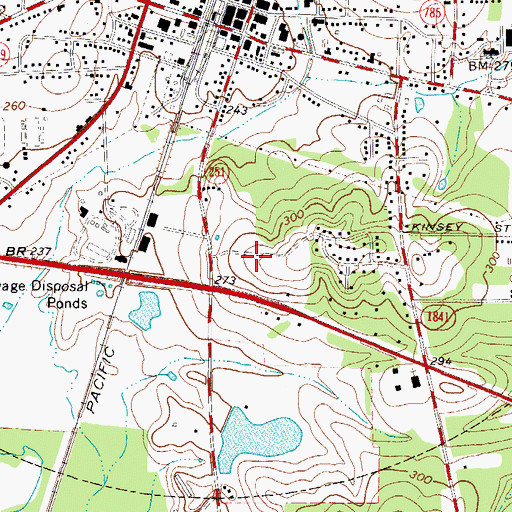 Topographic Map of Atlanta Memorial Hospital, TX
