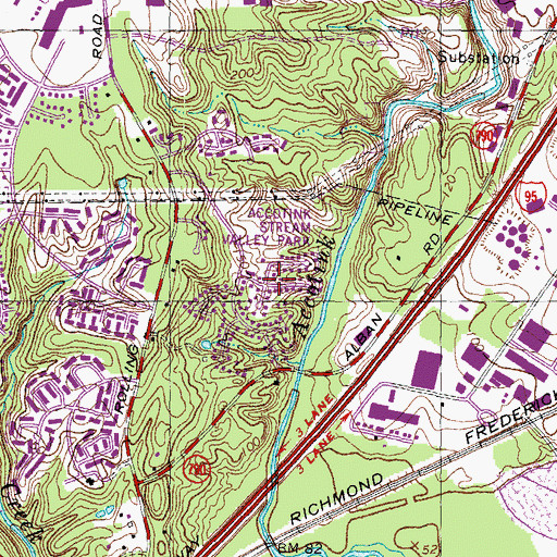Topographic Map of Terre Grande, VA