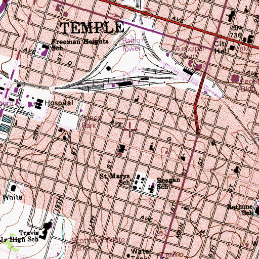 Topographic Map of Open Door Community Church, TX
