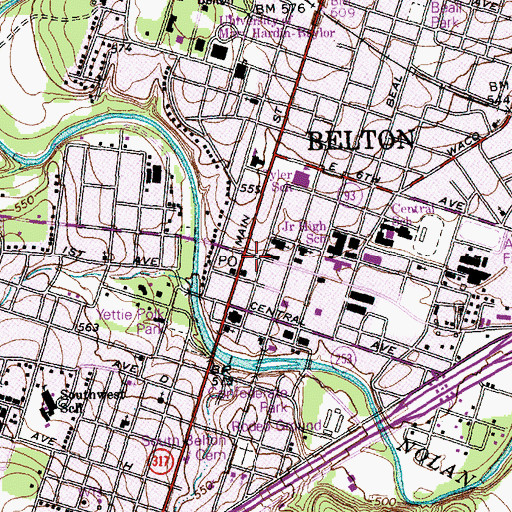 Topographic Map of First United Methodist Church of Belton, TX