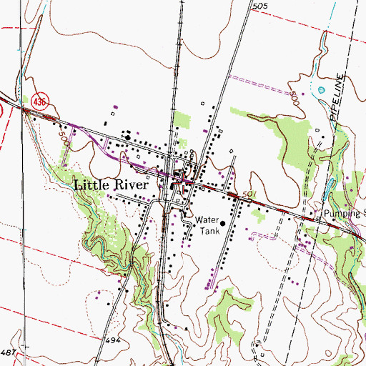 Topographic Map of Little River United Methodist Church, TX