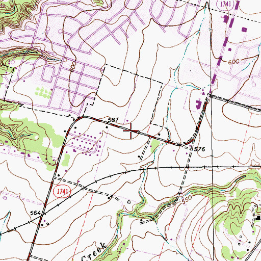 Topographic Map of Canyon Creek Church of Christ, TX