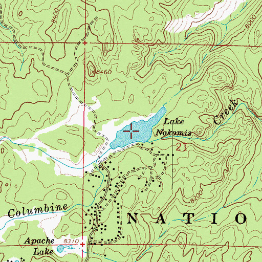 Topographic Map of Lake Nokomis, CO
