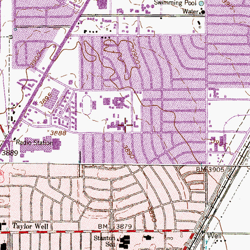 Topographic Map of Tobin Park United Methodist Church, TX