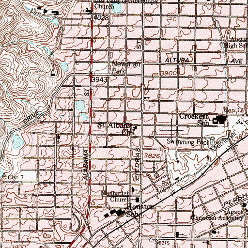 Topographic Map of Saint Albans Episcopal Church, TX