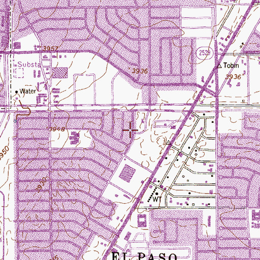 Topographic Map of El Paso Young NAK Presbyterian Church, TX