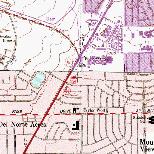 Topographic Map of Grace Lutheran Church, TX