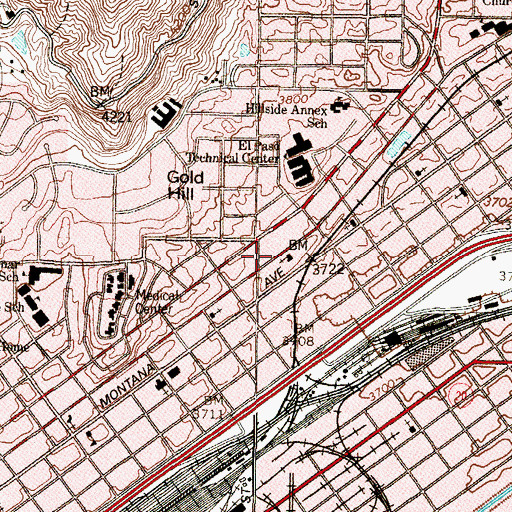 Topographic Map of El Paso Chinese Baptist Church, TX