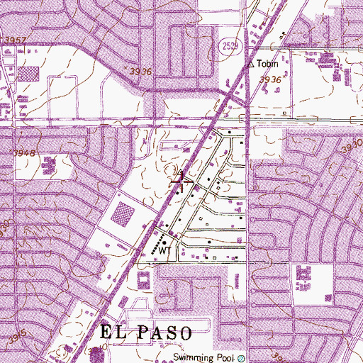 Topographic Map of El Paso Korean Baptist Church, TX