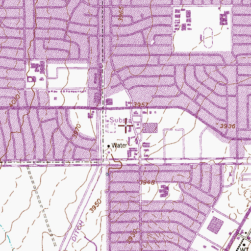Topographic Map of Skyline Baptist Church, TX