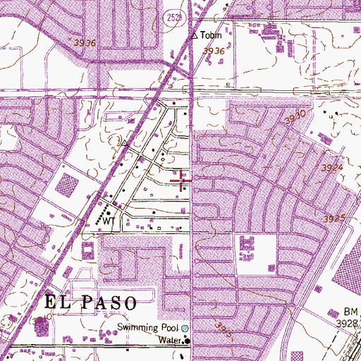 Topographic Map of Sun Valley Baptist Church, TX