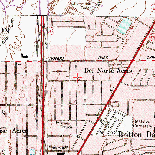 Topographic Map of Unity Missionary Baptist Church, TX