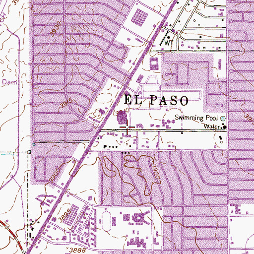 Topographic Map of El Paso Church of God Northeast, TX