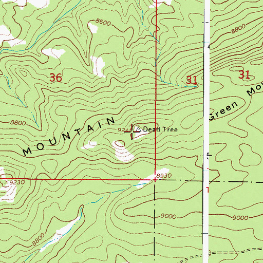 Topographic Map of Green Mountain, CO