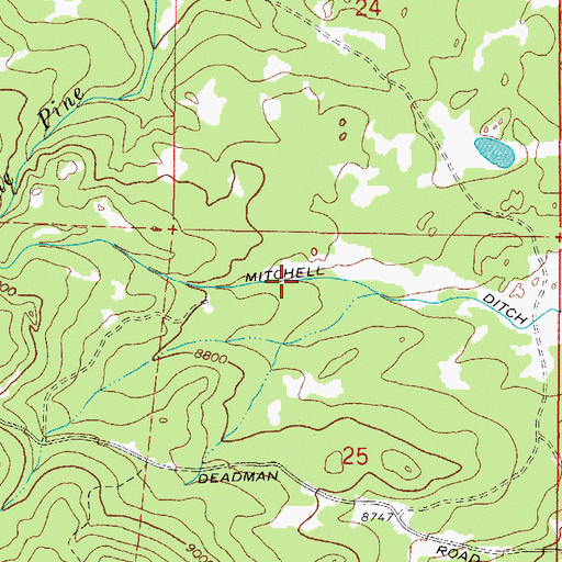 Topographic Map of Mitchell Ditch, CO