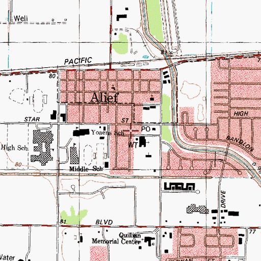 Topographic Map of First Baptist Church of Alief, TX