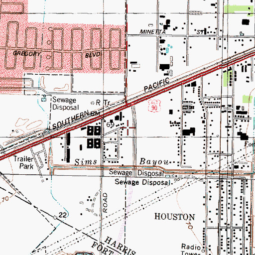Topographic Map of Fonmeadow Community Baptist Church, TX