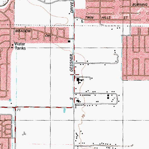 Topographic Map of Saint Albert Church, TX