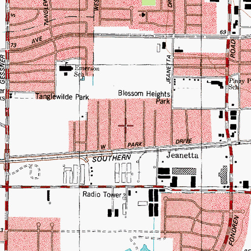 Topographic Map of Saint Raphael Catholic Church, TX