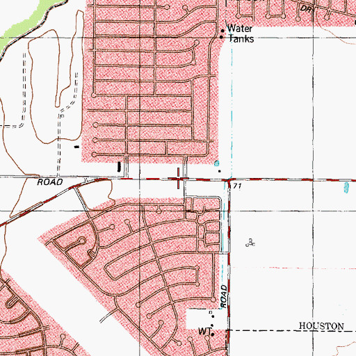 Topographic Map of Solid Rock Baptist Church, TX