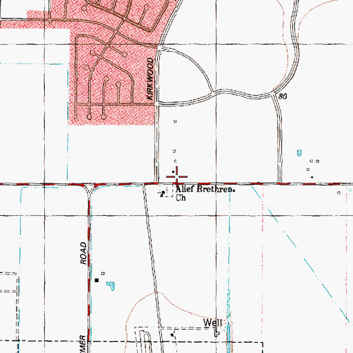 Topographic Map of Westheimer Community Church, TX