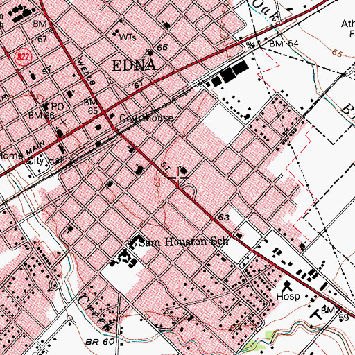 Topographic Map of Saint Paul Lutheran Church, TX
