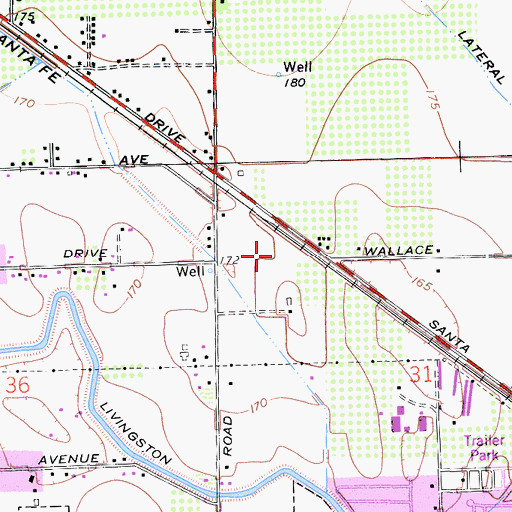 Topographic Map of Manuel Bairos Park, CA