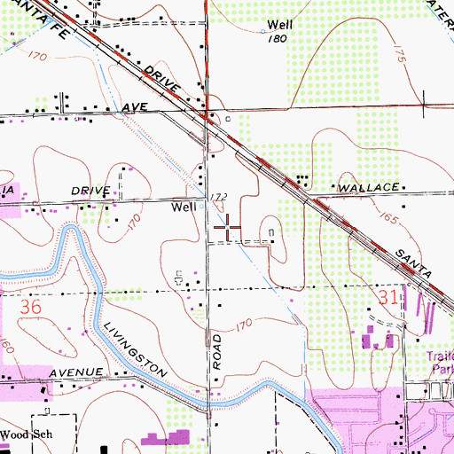 Topographic Map of Peggy Heller Elementary School, CA