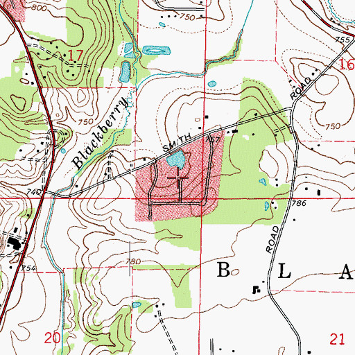 Topographic Map of Donny Hill Meadows, IL
