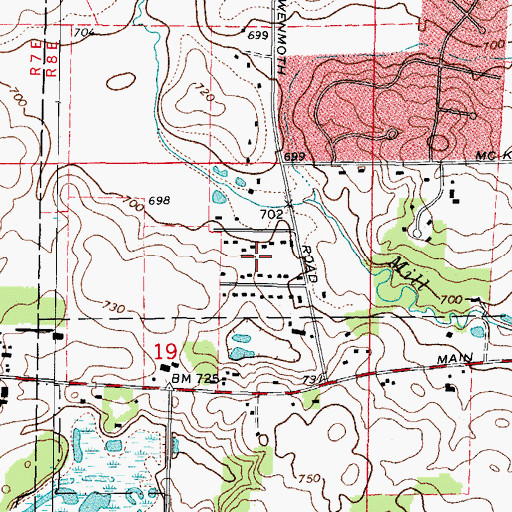 Topographic Map of Wenmoth Acres, IL
